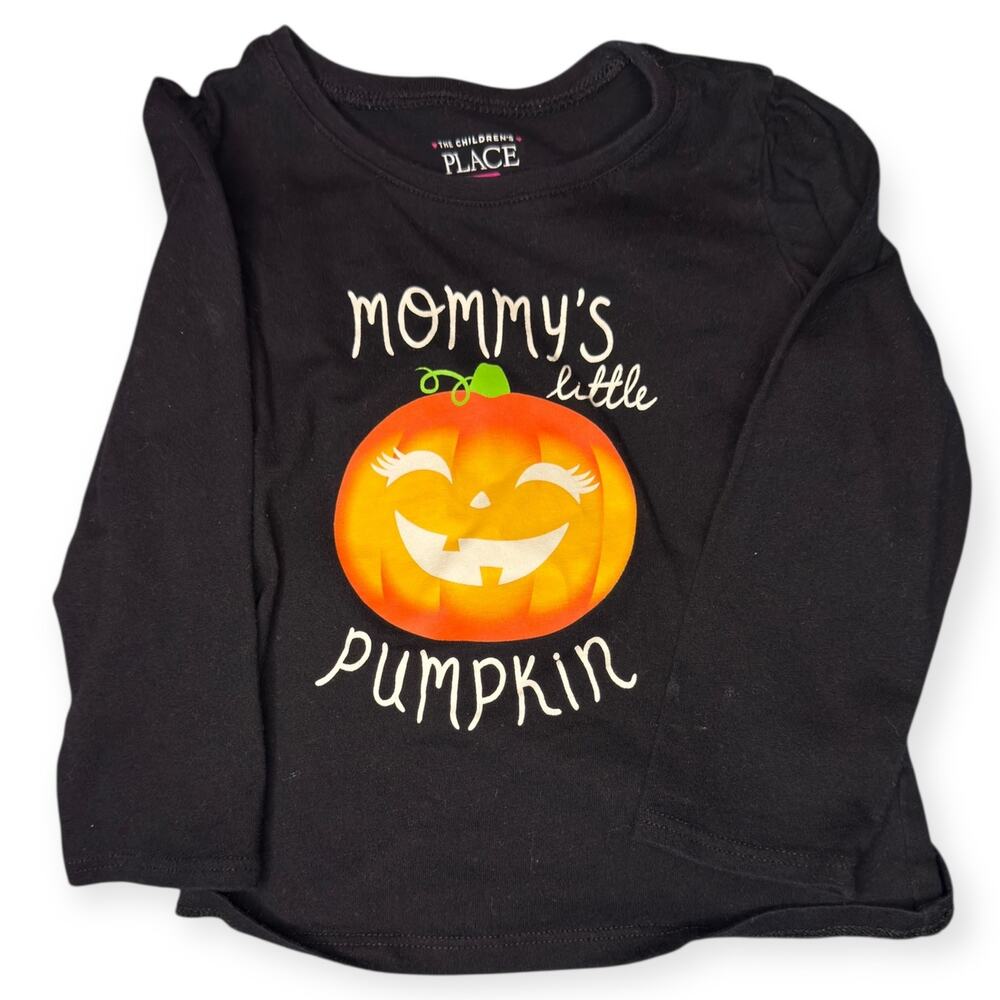 The Children’s Place Toddler Girl Halloween Pumpkin Long Sleeve Shirt Size 3T
